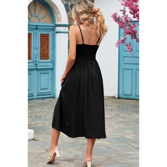 Smocked Spaghetti Strap Midi Dress - Picture 7 of 16